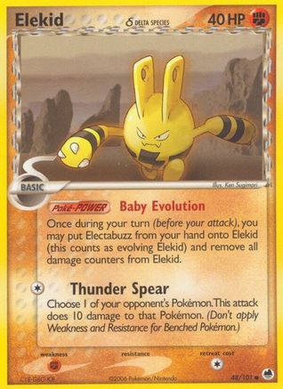 Elekid (Delta Species) 048/101  - Reverse Holofoil Dragon Frontiers - Common