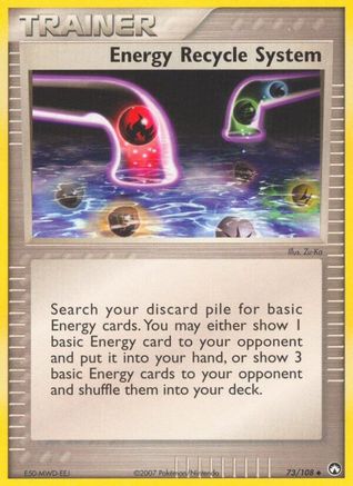Energy Recycle System 073  - Reverse Holofoil Power Keepers - Uncommon