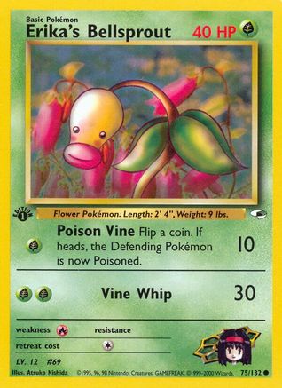 Erika's Bellsprout (75) 075/132  - 1st Edition Gym Heroes - Common
