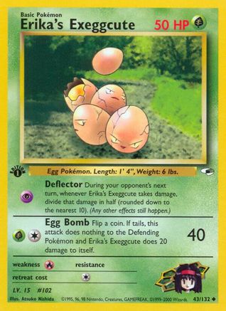 Erika's Exeggcute (43) 043/132  - 1st Edition Gym Heroes - Uncommon