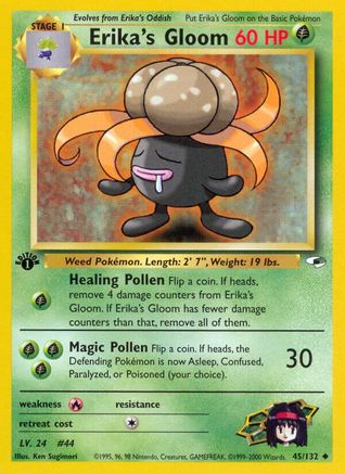 Erika's Gloom (45) 045/132  - 1st Edition Gym Heroes - Uncommon