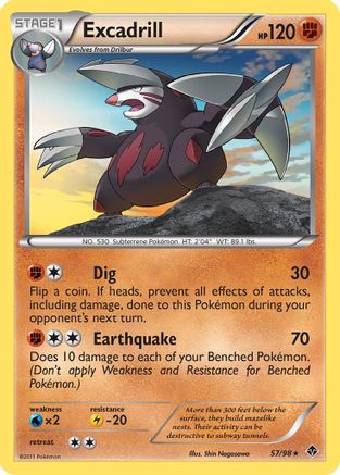 Excadrill (57) 057  - Reverse Holofoil Emerging Powers - Rare