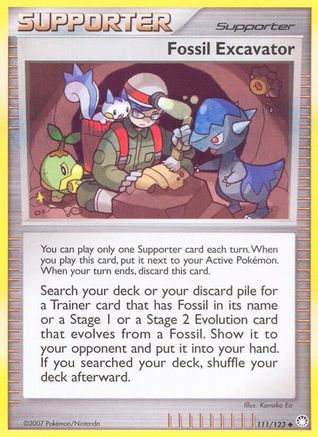 Fossil Excavator 111/123  - Reverse Holofoil Mysterious Treasures - Uncommon