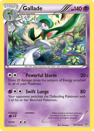 Gallade 061  - Holofoil Plasma Storm - Holo Rare