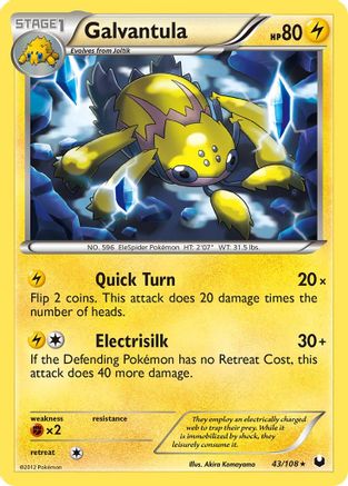 Galvantula 043  - Reverse Holofoil Dark Explorers - Rare