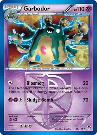 Garbodor (Team Plasma) (66) 066/135  - Holofoil Plasma Storm - Holo Rare