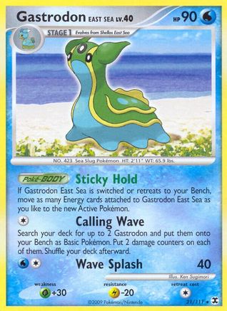 Gastrodon East Sea 021  - Reverse Holofoil Rising Rivals - Rare