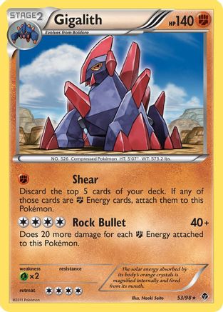 Gigalith 053  - Reverse Holofoil Emerging Powers - Rare