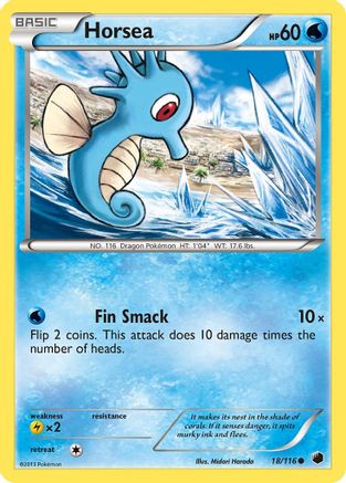 Horsea 018  - Reverse Holofoil Plasma Freeze - Common