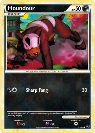 Houndour (53) 053/90  - Reverse Holofoil Undaunted - Common