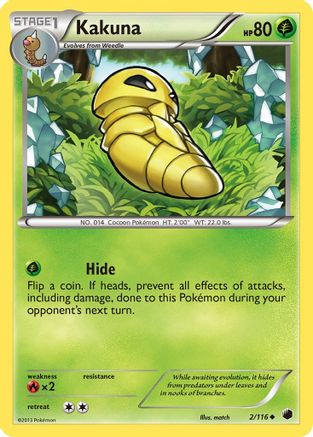 Kakuna 002/116  - Reverse Holofoil Plasma Freeze - Uncommon