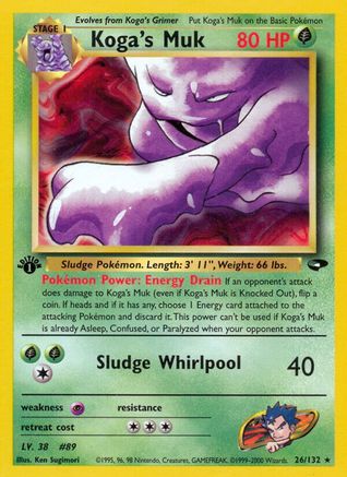 Koga's Muk 026/132  - 1st Edition Gym Challenge - Rare