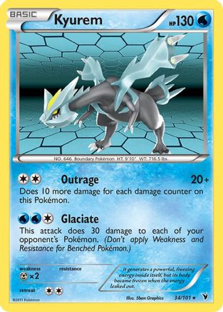 Kyurem 034  - Reverse Holofoil Noble Victories - Holo Rare