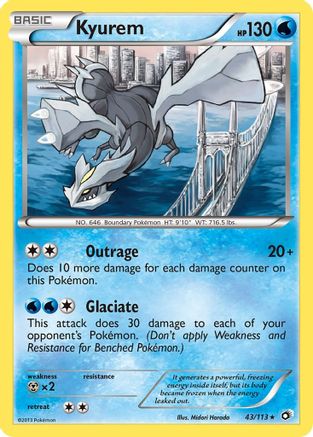 Kyurem 043/113  - Holofoil Legendary Treasures - Holo Rare