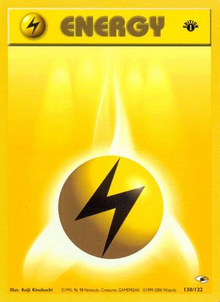 Lightning Energy 130/132  - 1st Edition Gym Heroes - Common
