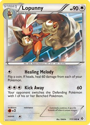 Lopunny 117  - Reverse Holofoil Boundaries Crossed - Uncommon