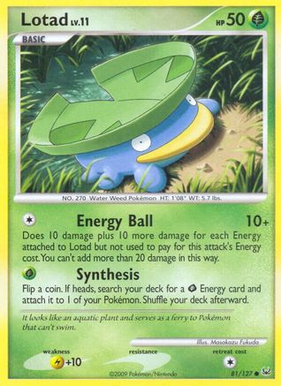 Lotad 081/127  - Reverse Holofoil Platinum - Common