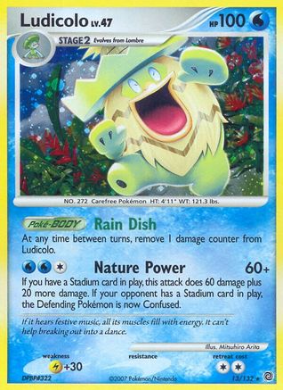 Ludicolo 013/132  - Reverse Holofoil Secret Wonders - Holo Rare