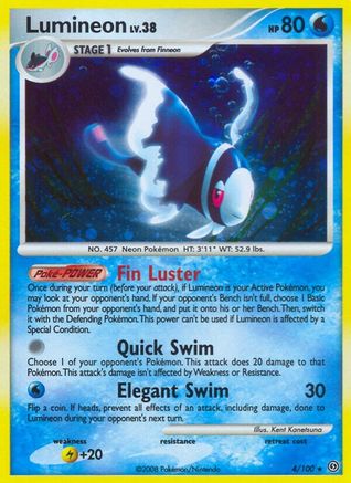 Lumineon 004  - Reverse Holofoil Stormfront - Holo Rare
