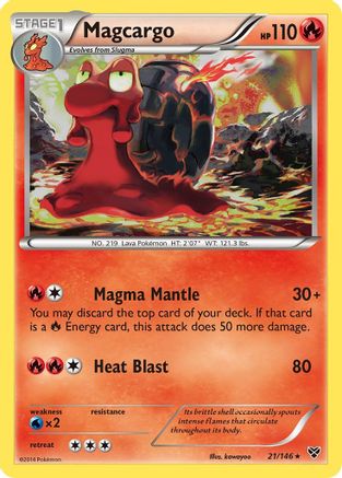 Magcargo 021  - Reverse Holofoil XY Base Set - Rare