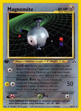 Magnemite (26) 026  - 1st Edition Neo Discovery - Rare