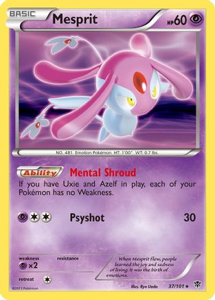 Mesprit 037/101  - Reverse Holofoil Plasma Blast - Holo Rare
