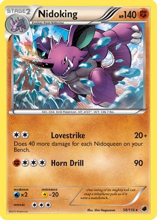 Nidoking 058  Plasma Freeze - Rare