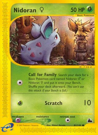 Nidoran F (81) 081  - Reverse Holofoil Skyridge - Common