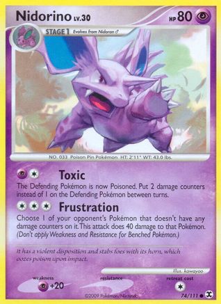 Nidorino 074  - Reverse Holofoil Rising Rivals - Common