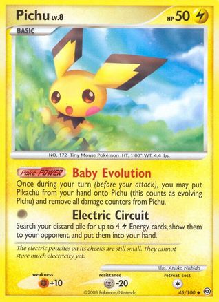 Pichu 045/100  Stormfront - Uncommon