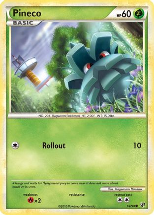 Pineco (62) 062  - Reverse Holofoil Undaunted - Common