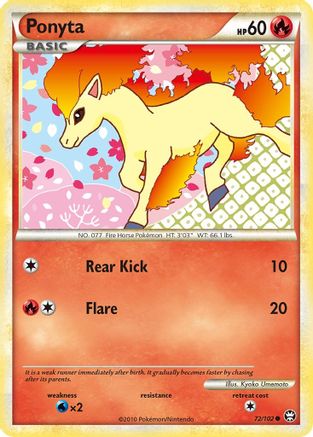 Ponyta 072/102  - Reverse Holofoil Triumphant - Common
