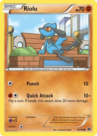 Riolu 063/99  - Reverse Holofoil Next Destinies - Common