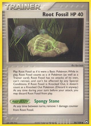 Root Fossil 086  - Reverse Holofoil Power Keepers - Common