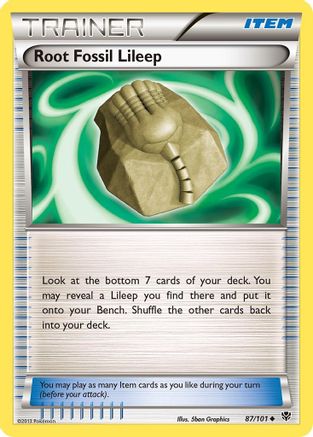 Root Fossil Lileep 087  Plasma Blast - Uncommon