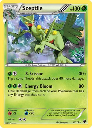 Sceptile 008  - Reverse Holofoil Plasma Freeze - Holo Rare