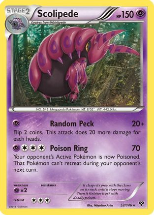 Scolipede 053  - Reverse Holofoil XY Base Set - Rare