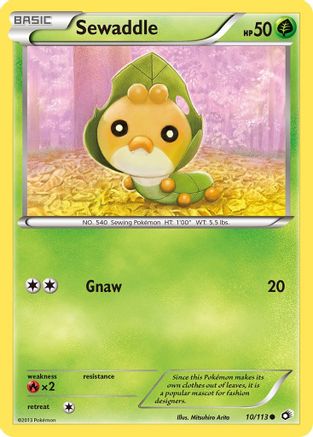 Sewaddle (10) 010  - Reverse Holofoil Legendary Treasures - Common
