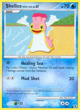 Shellos West Sea 080  - Reverse Holofoil Rising Rivals - Common