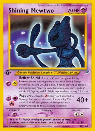 Shining Mewtwo 109  - 1st Edition Holofoil Neo Destiny - Secret Rare