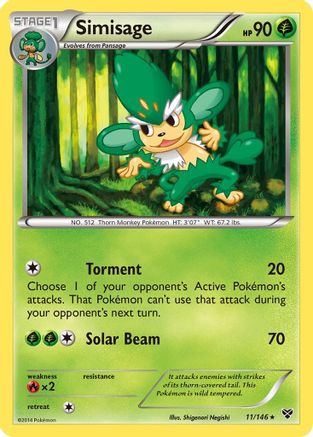 Simisage 011  XY Base Set - Rare