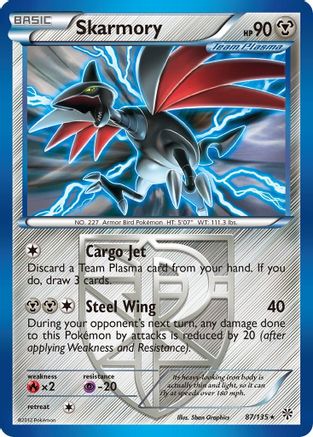 Skarmory (Team Plasma) 087  - Reverse Holofoil Plasma Storm - Rare