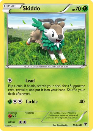 Skiddo 018  - Reverse Holofoil XY Base Set - Common