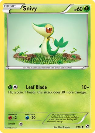 Snivy (2) 002  - Reverse Holofoil Black and White - Common