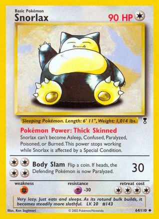 Snorlax 064/110  - Reverse Holofoil Legendary Collection - Uncommon