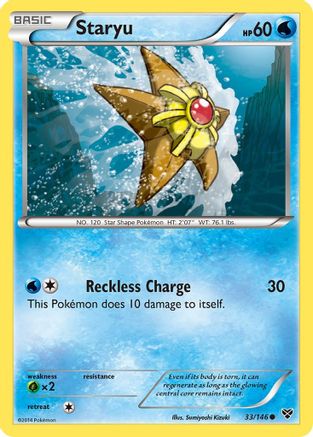 Staryu 033  - Reverse Holofoil XY Base Set - Common