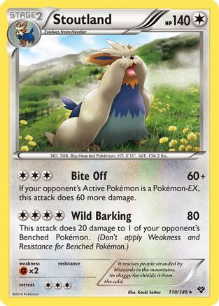 Stoutland 110  - Reverse Holofoil XY Base Set - Rare