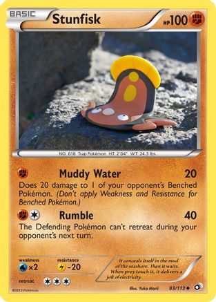Stunfisk 083/113  - Reverse Holofoil Legendary Treasures - Uncommon