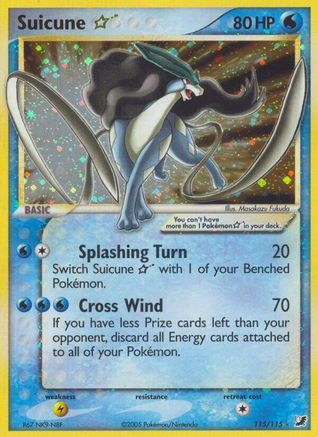 Suicune Star 115  - Holofoil Unseen Forces - Ultra Rare
