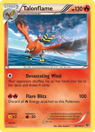 Talonflame 028/146  - Holofoil XY Base Set - Holo Rare